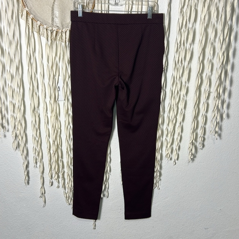 Theory Adbelle Claymont Burgundy Black Pull on Leggings Pant Large - Picture 5 of 11